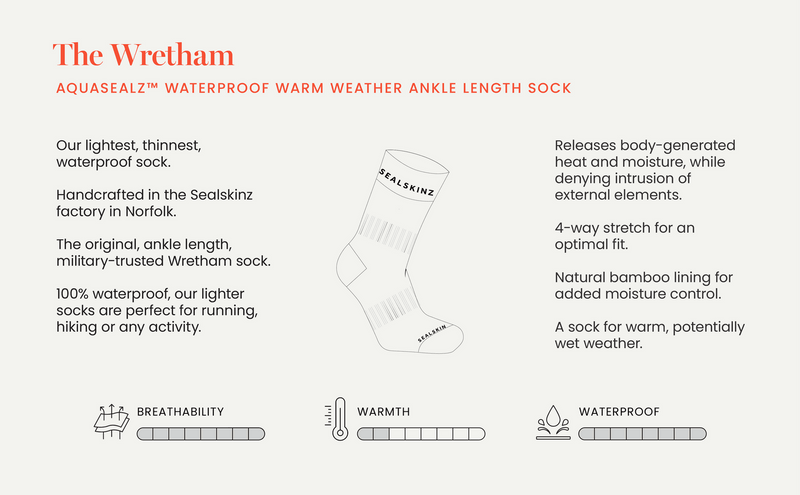 Sealskinz Wretham Waterproof Warm Weather Ankle Length Sock